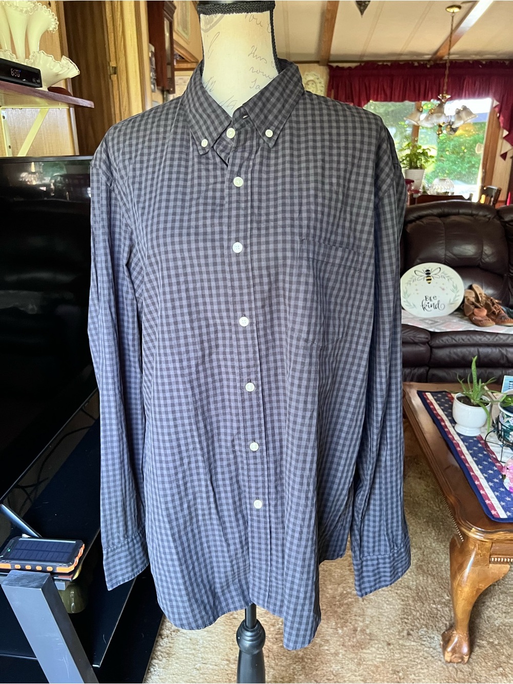NWT men’s J. Crew plaid button down long sleeve cotton size XL.